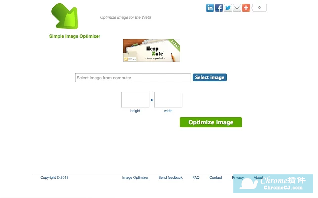 Image Optimizer for the Web上传需要处理的图片